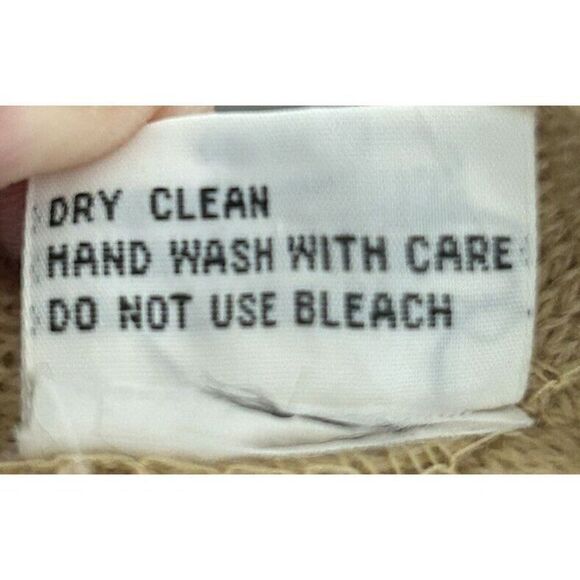 Parker Of Vienna Vintage 100% Wool Cardigan Sweater Tan Medium - Picture 5 of 7